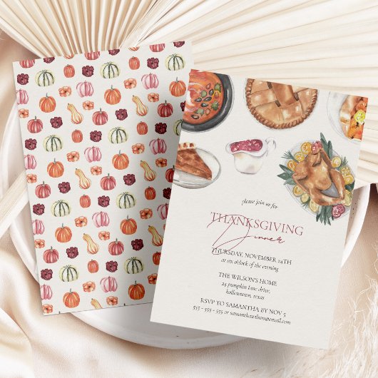 Rustikales Herbst Erntedank Dinner Einladung