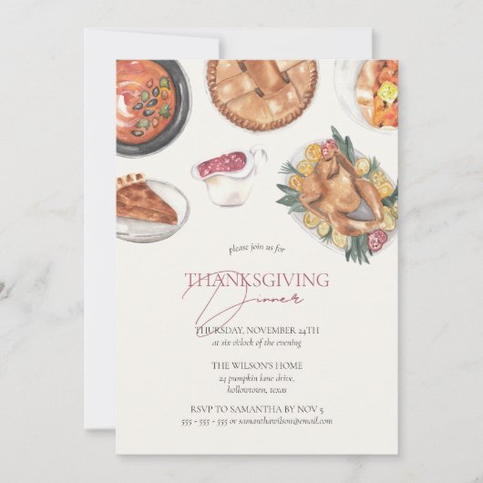 Rustikales Herbst Erntedank Dinner Einladung (Vorderseite)