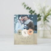 Rustikales Herbst-Foto Hochzeit speichern das Datu Einladung (Stehend Vorderseite)