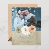 Rustikales Herbst-Foto Hochzeit speichern das Datu Einladung (Vorne/Hinten)