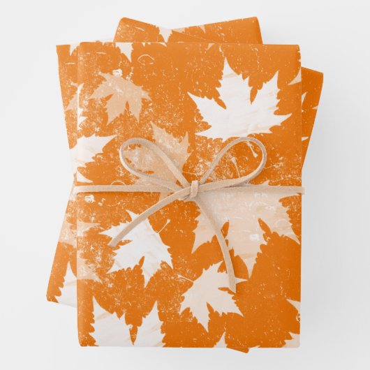 Rustikales Herbst-Herbstlaub-Muster Geschenkpapier Set (Beispiel)