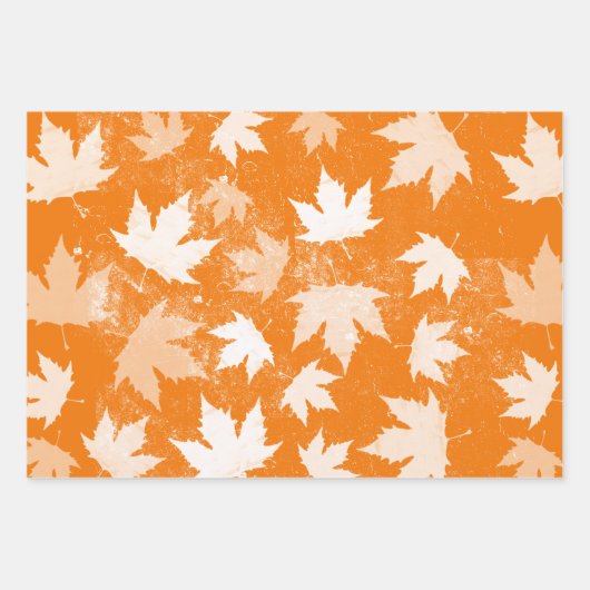 Rustikales Herbst-Herbstlaub-Muster Geschenkpapier Set (Vorderseite)