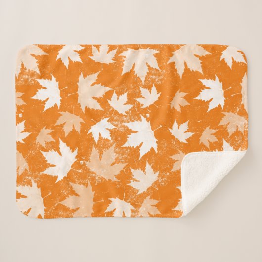 Rustikales Herbst-Herbstlaub-Muster Sherpadecke (Vorderseite (Horizontal))