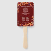 Rustikales Herbst-Herbstliche Burgunder-Hochzeitsp Fächer (Rückseite)