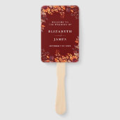 Rustikales Herbst-Herbstliche Burgunder-Hochzeitsp Fächer (Vorderseite)