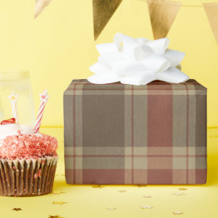 Rustikales Herbst-Karo-Faux-Stoff-Verpackungspapie Geschenkpapier