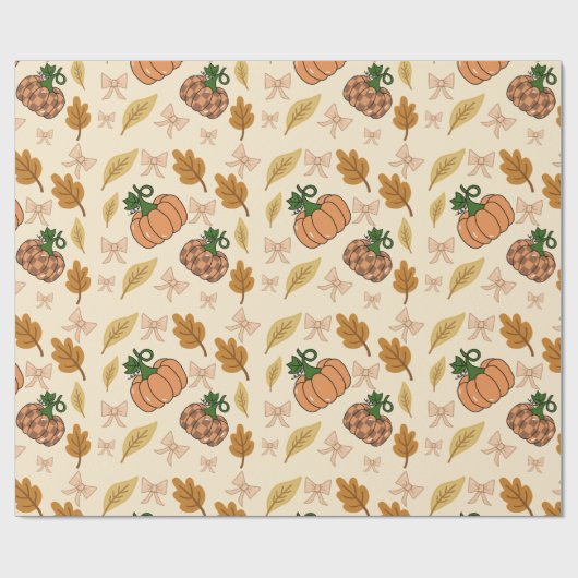 Rustikales Herbst-Kürbis-Geschenkpapier Geschenkpapier (Flach)