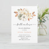 Rustikales Herbst-Kürbiskolonne Brautparty Einladung (Stehend Vorderseite)