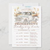 Rustikales Herbst-Lieferwagen Progressives Thanksg Einladung (Vorderseite)