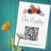 Rustikales Herbst-Orange Blue Floral Wedding Regis Begleitkarte