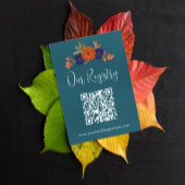 Rustikales Herbst-Orange Blue Floral Wedding Regis Begleitkarte