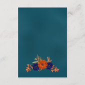 Rustikales Herbst-Orange Blue Floral Wedding Regis Begleitkarte (Rückseite)