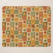 Rustikales Herbst-Patchwork-Kürbis-Monogramm Sherpadecke (Vorderseite (Horizontal))