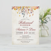 Rustikales Herbst Probe Abendessen Einladung (Stehend Vorderseite)