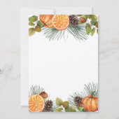 Rustikales Herbst Pumpkin Erntedank Dinner Einladung (Rückseite)