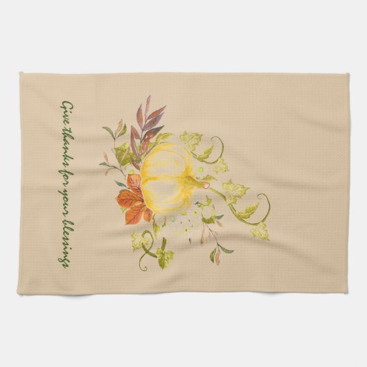 Rustikales Herbst Pumpkin Fall Küchentuch (Horizontal)