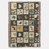 Rustikales Herbst-Quilmuster | Bauernhaus Patchwor Decke (Vorderseite Vertikal)
