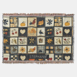 Rustikales Herbst-Quilmuster Bauernhaus Patchwor Decke