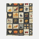 Rustikales Herbst-Quilmuster | Bauernhaus Patchwor Fleecedecke (Vorderseite)