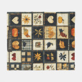 Rustikales Herbst-Quilmuster | Bauernhaus Patchwor Fleecedecke (Vorderseite (Horizontal))