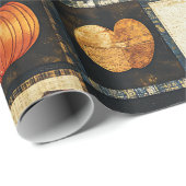 Rustikales Herbst-Quilmuster | Bauernhaus Patchwor Geschenkpapier (Rolleneckpunkt)