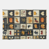 Rustikales Herbst-Quilmuster | Bauernhaus Patchwor Geschirrtuch (Horizontal)