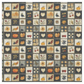 Rustikales Herbst-Quilmuster | Bauernhaus Patchwor Stoff (Muster)