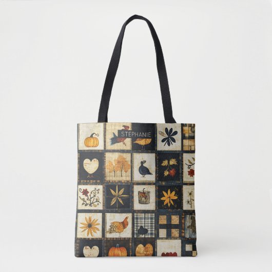 Rustikales Herbst-Quilmuster | Bauernhaus Patchwor Tasche (Vorderseite)