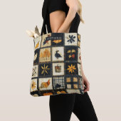 Rustikales Herbst-Quilmuster | Bauernhaus Patchwor Tasche (Von Nahem)