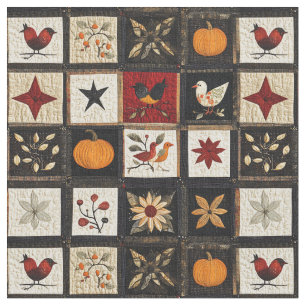 Rustikales Herbst-Quilmuster   Harvest Folk Motifs Stoff