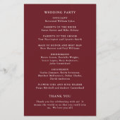 Rustikales Herbst-Sonnenblumen-Hochzeitsprogramm z Flyer (Hinten)