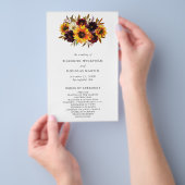 Rustikales Herbst-Sonnenblumen-Hochzeitsprogramm z Flyer (Handgriff)