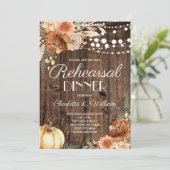 Rustikales Herbst-Terrakotta-Kürbis Probedinner Einladung (Stehend Vorderseite)