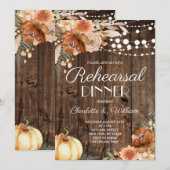 Rustikales Herbst-Terrakotta-Kürbis Probedinner Einladung (Vorne/Hinten)