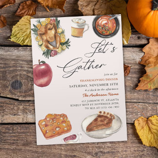 Rustikales Herbst Türkei Erntedank Dinner Einladung