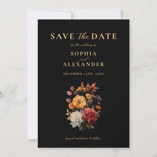 Rustikales Herbstblühen Save the Date Einladung (Vorderseite)