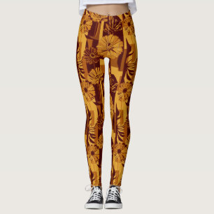 Rustikales Herbstblumen-Geometrisches Muster (10) Leggings