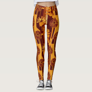Rustikales Herbstblumen-Geometrisches Muster (5) Leggings