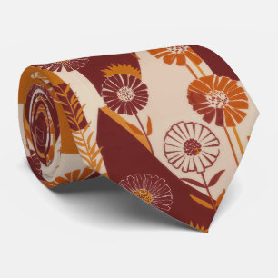 Rustikales Herbstblumen-Geometrisches Muster (8) Krawatte