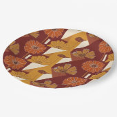 Rustikales Herbstblumen-Geometrisches Muster Pappteller (Schrägansicht)