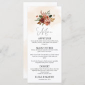 Rustikales Herbstblütenfest Menükarte (Vorne/Hinten)