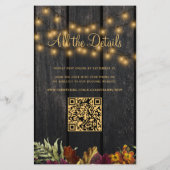 Rustikales Herbstbudget in einer Einladung (Rückseite)