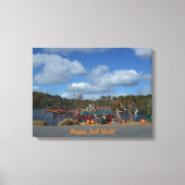 Rustikales Herbstdisplay | Glücklicher Fall Ya'll  Leinwanddruck (Vorderseite)