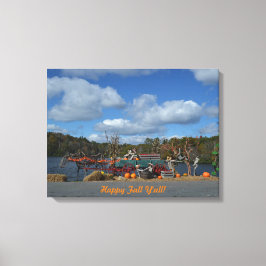Rustikales Herbstdisplay | Glücklicher Fall Ya'll Leinwanddruck