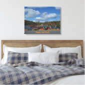 Rustikales Herbstdisplay | Glücklicher Fall Ya'll Leinwanddruck (Insitu (Schlafzimmer))