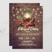 Rustikales Herbstessen führt zur String Light Prob Einladung (Vorne/Hinten)