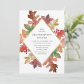 Rustikales Herbstessen lässt Erntedank essen Einladung (Stehend Vorderseite)