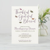 Rustikales Herbstessen lässt Erntedank essen Einladung (Stehend Vorderseite)