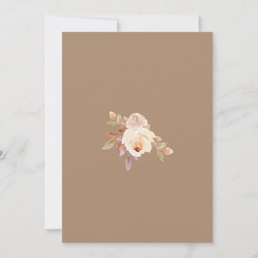 Rustikales Herbstfallen florales Brautparty Einladung (Rückseite)