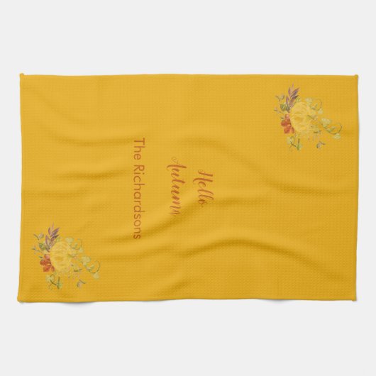 Rustikales Herbstfallen Pumpkin Farbe Küchentuch (Horizontal)